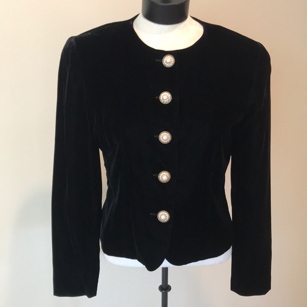 Charter Club Black Velvet Blazer Size 6